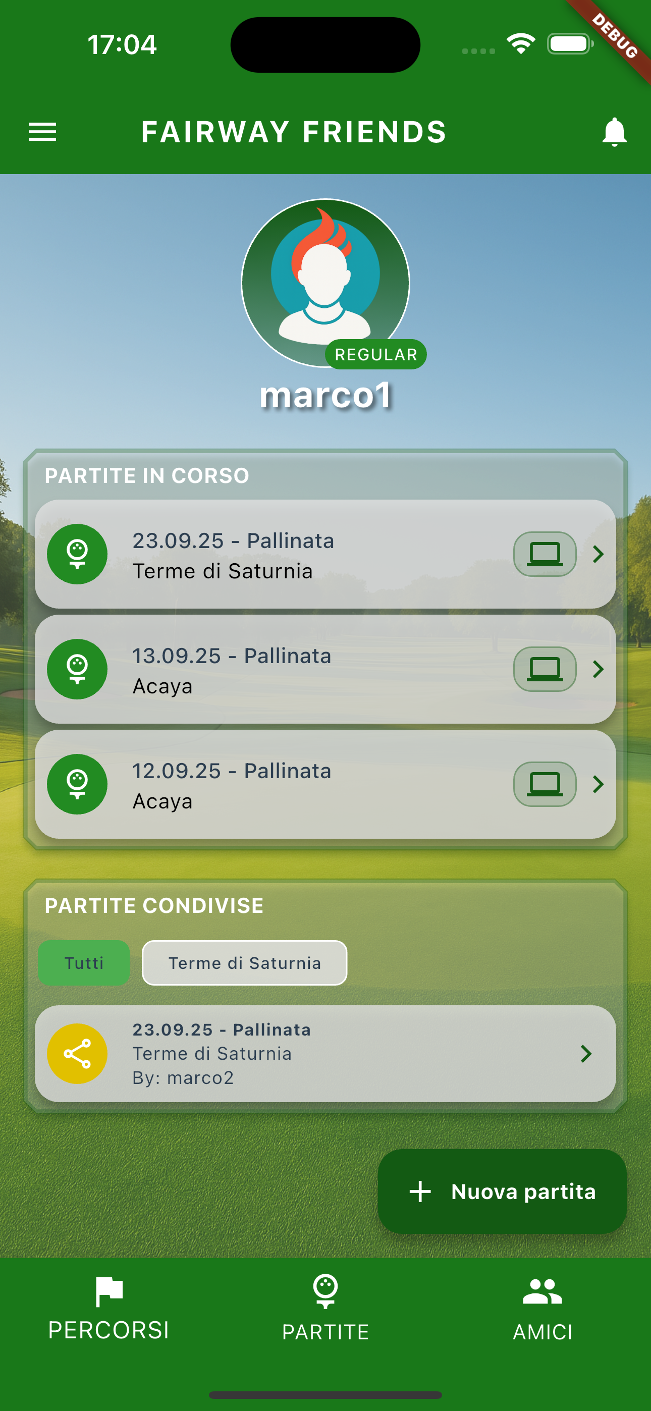 Schermata Statistiche e progressi